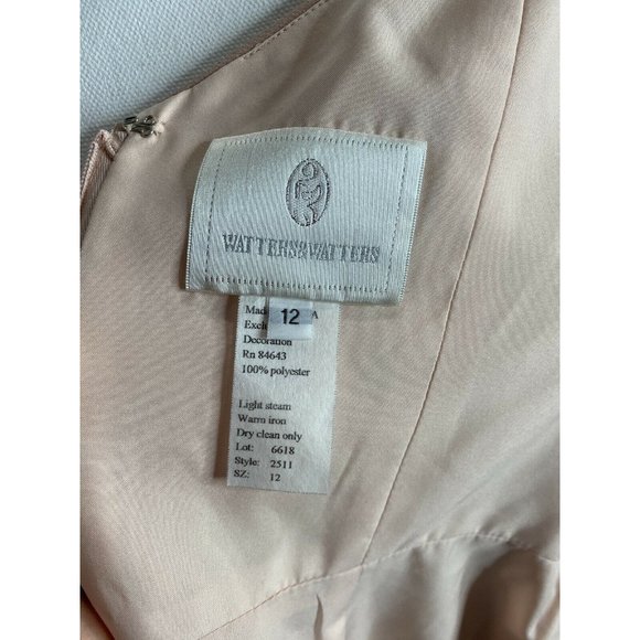 Watters&Watters Aldridge Cold-Shoulder Slit Bridesmaid Flowy Gown Size 12 - Picture 8 of 10